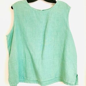 Bryn Walker Green Sleeveless Boxy Tank Top Large